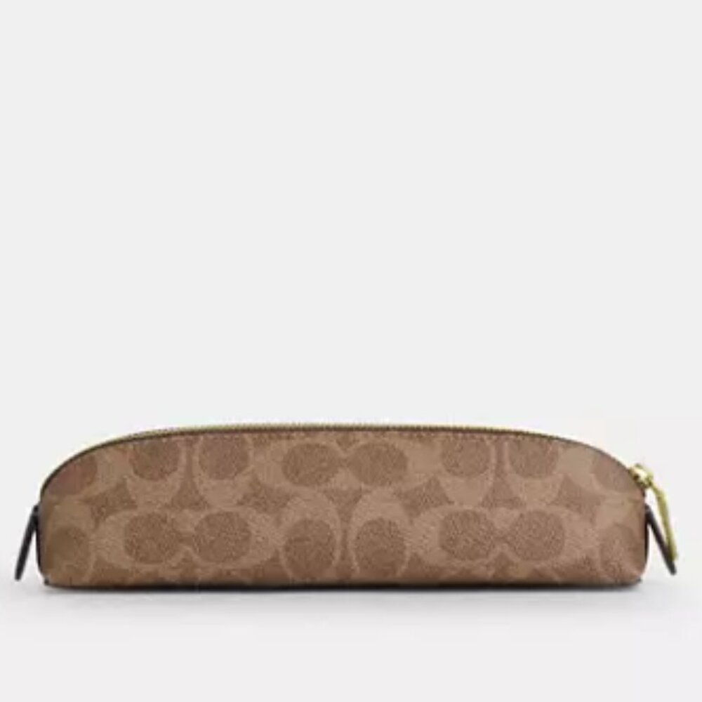 Coach Pencil Case Signature Coated Canvas